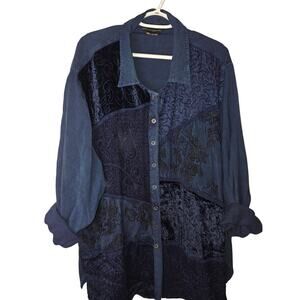 Jewel Queen Boho Patchwork Top NWOT 3X Beautiful, lightweight and Oversized ❤️